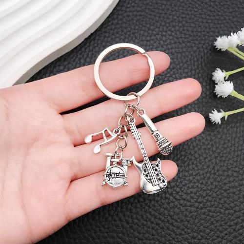 bijoux de porte-clés en Alliage de zinc, Placage de couleur d'or, bijoux de mode, argent, Vendu par PC