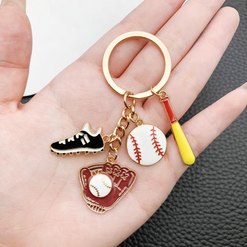 Enamel Zinc Alloy Key Chain, gold color plated, fashion jewelry 