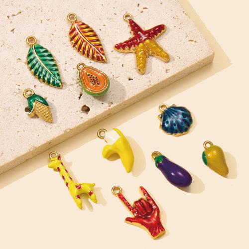 Emaille Edelstahl Anhänger, 304 Edelstahl, goldfarben plattiert, DIY, keine, 3PCs/Tasche, verkauft von Tasche