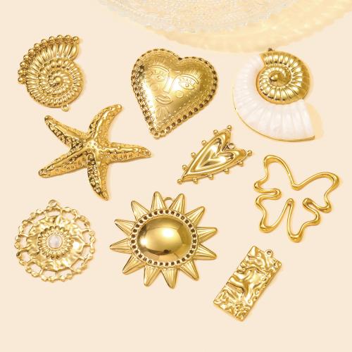 Stainless Steel Pendants, 304 Stainless Steel, with Resin, gold color plated, DIY 