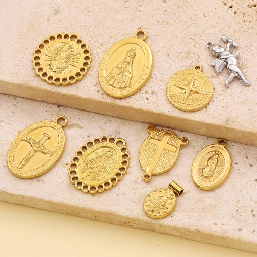 Stainless Steel Pendants, 304 Stainless Steel, gold color plated, DIY, golden 