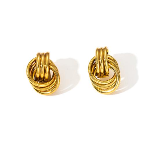 Boucle d'oreille goutte inox, Acier inoxydable 304, Placage, bijoux de mode & pour femme & creux, doré, Vendu par paire[