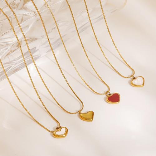 ステンレス鋼のジュエリーネックレス, 304ステンレススチール, メッキ, 異なるスタイルを選択 & 女性用 & エナメル, 無色, 売り手 パソコン