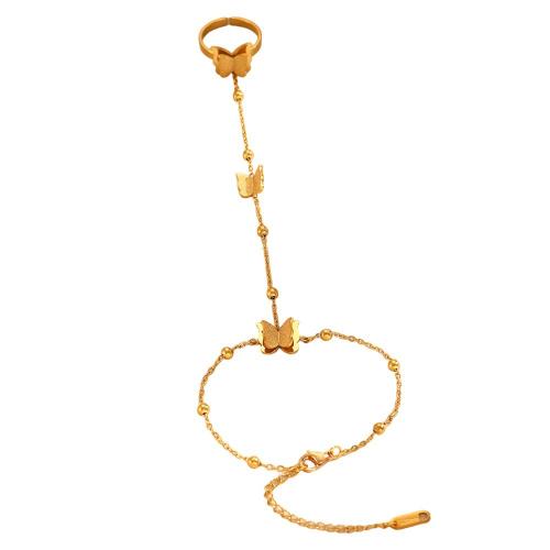 Nuptiale d'anneau de bracelet, Acier inoxydable 304, Placage, bijoux de mode & pour femme & givré, doré, Vendu par PC[