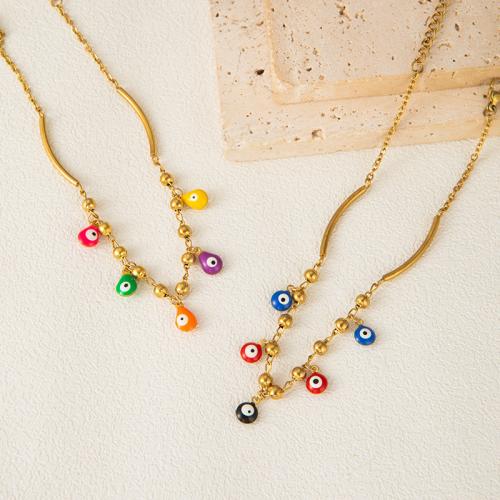 Edelstahl Fußkettchen Schmuck, 304 Edelstahl, plattiert, verschiedene Stile für Wahl & für Frau & Emaille, goldfarben, verkauft von PC