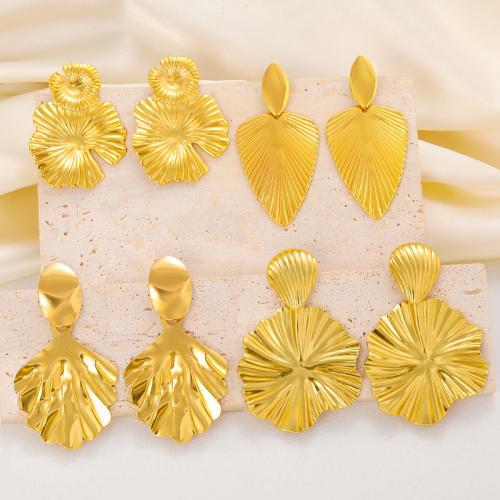 Boucle d'oreille goutte inox, Acier inoxydable 304, Placage, bijoux de mode & styles différents pour le choix & pour femme, doré, Vendu par paire[