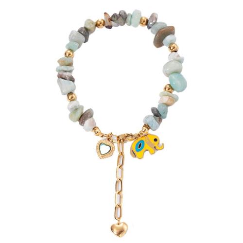 Bracelets en pierres précieuses, Acier inoxydable 304, avec Pierre naturelle, Placage, bijoux de mode & styles différents pour le choix & pour femme, Vendu par PC