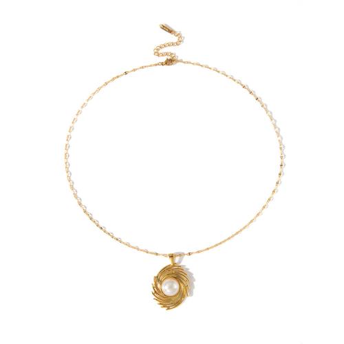 ステンレス鋼のジュエリーネックレス, 304ステンレススチール, とともに プラスチック製パール, 18Kゴールドメッキ, ファッションジュエリー & 異なるスタイルを選択 & 女性用, 売り手 パソコン