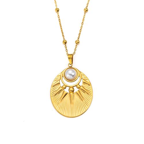 Parures de bijoux en acier inoxydable, Acier inoxydable 304, avec perle de plastique, Placage, styles différents pour le choix & pour femme & creux, doré, Vendu par PC