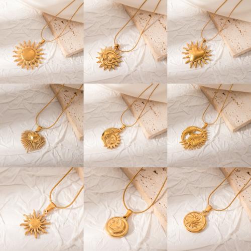 ステンレス鋼のジュエリーネックレス, 304ステンレススチール, メッキ, ユニセックス & 異なるスタイルを選択 & くり抜き, 金色, 売り手 パソコン