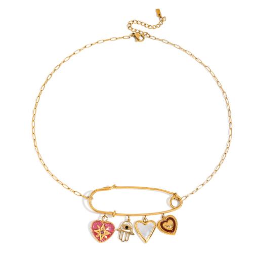 ステンレス鋼のジュエリーネックレス, 304ステンレススチール, とともに 樹脂, メッキ, ファッションジュエリー & 女性用 & くり抜き, 金色, 売り手 パソコン