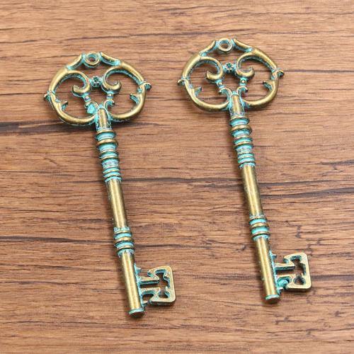 Stainless Steel Key Pendants, Zinc Alloy, plated, DIY 