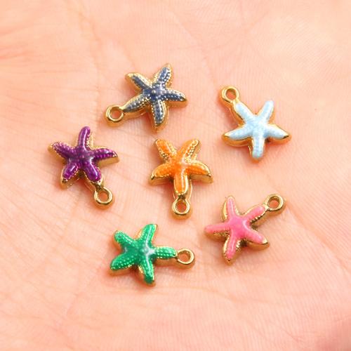 Emaille Edelstahl Anhänger, 304 Edelstahl, Seestern, plattiert, DIY, keine, 10PCs/Tasche, verkauft von Tasche