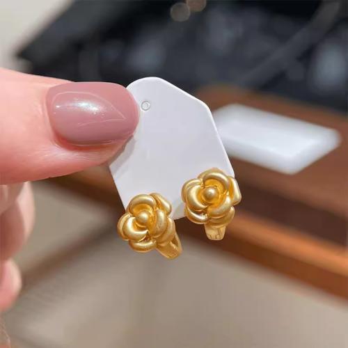 Латунные серьги падение, Латунь, Форма цветка, Другое покрытие, ювелирные изделия моды, Золотой продается Пара