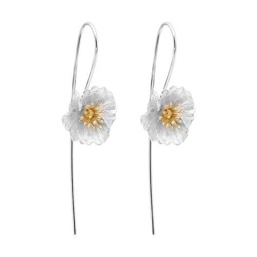 Латунные серьги падение, Латунь, Форма цветка, Другое покрытие, ювелирные изделия моды, разноцветный продается Пара