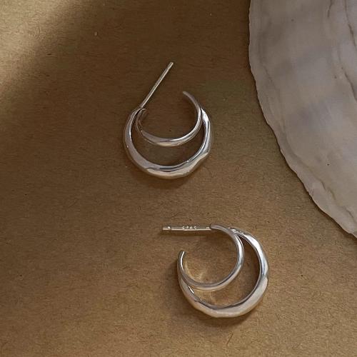 Латуни Стад Серьги, Латунь, Другое покрытие, ювелирные изделия моды, серебряный продается Пара