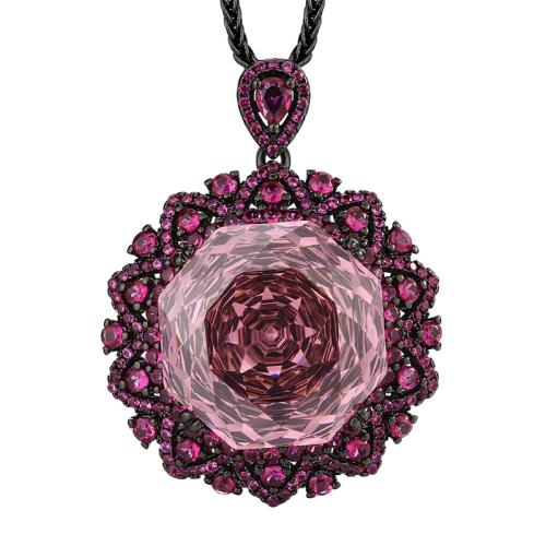 Harz Messing Halskette, mit kubischer Zirkonia, mit Verlängerungskettchen von 5cm, goldschwarz vergoldet, Modeschmuck & für Frau & mit Strass, keine, Länge:45 cm, verkauft von PC