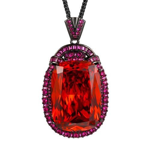 Harz Messing Halskette, mit kubischer Zirkonia, mit Verlängerungskettchen von 5cm, goldschwarz vergoldet, Modeschmuck & für Frau & mit Strass, keine, Länge:45 cm, verkauft von PC