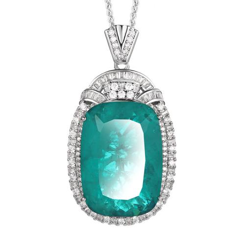 Harz Messing Halskette, mit kubischer Zirkonia, mit Verlängerungskettchen von 5cm, plattiert, Modeschmuck & für Frau & mit Strass, keine, Länge:45 cm, verkauft von PC