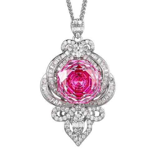 Harz Messing Halskette, mit kubischer Zirkonia, mit Verlängerungskettchen von 5cm, plattiert, Modeschmuck & für Frau & mit Strass & hohl, keine, Länge:45 cm, verkauft von PC