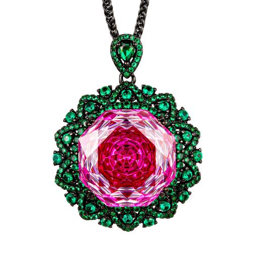 Harz Messing Halskette, mit kubischer Zirkonia, mit Verlängerungskettchen von 5cm, goldschwarz vergoldet, Modeschmuck & für Frau & mit Strass, keine, Länge:45 cm, verkauft von PC