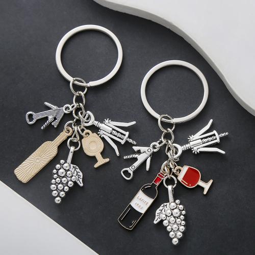 Enamel Zinc Alloy Key Chain, gold color plated, fashion jewelry 