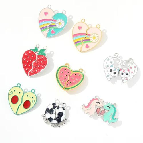 Colgantes de esmalte de la aleación del cinc, aleación de zinc, chapado en color dorado, Bricolaje, más colores para la opción, 30x30x2mm, 100parespareja/Bolsa, Vendido por Bolsa