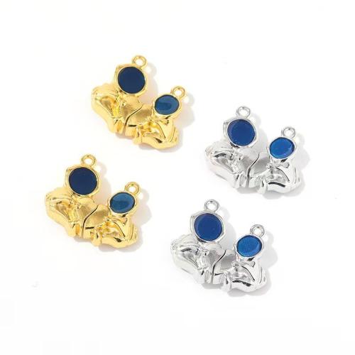 Colgantes de vidrio de la aleación de zinc, con Vidrio, chapado en color dorado, Bricolaje, más colores para la opción, 20x23x6mm, 100parespareja/Bolsa, Vendido por Bolsa[