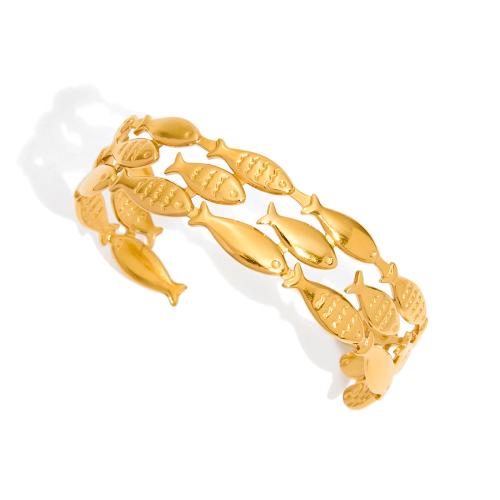 Bracelet en acier inoxydable, Acier inoxydable 304, Placage, styles différents pour le choix & pour femme & creux, doré, Vendu par PC