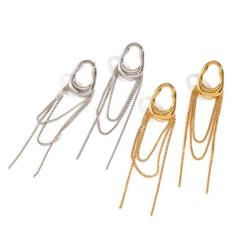 Fashion Fringe Boucles d'oreilles, Acier inoxydable 304, Placage, bijoux de mode & pour femme & creux, plus de couleurs à choisir, Vendu par paire