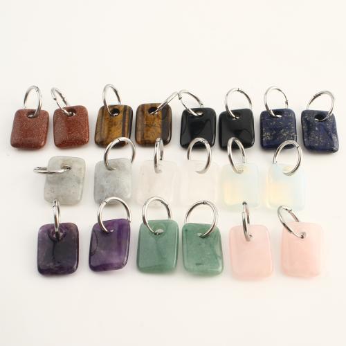 Драгоценный камень падение Серьги, Полудрагоценный камень, с Нержавеющая сталь 304, ювелирные изделия моды & различные материалы для выбора & Женский продается Пара