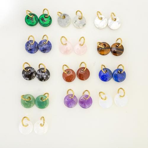 Драгоценный камень падение Серьги, Полудрагоценный камень, с Нержавеющая сталь 304, Круглая, ювелирные изделия моды & различные материалы для выбора & Женский продается Пара