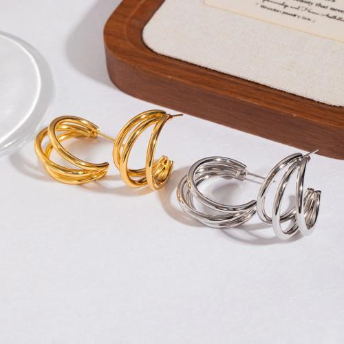 Boucle en acier inoxydable, Acier inoxydable 304, Placage, bijoux de mode & pour femme, plus de couleurs à choisir, Vendu par paire