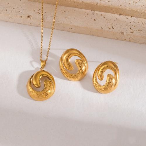 Parures de bijoux en acier inoxydable, Acier inoxydable 304, Plaqué or 18K, styles différents pour le choix & pour femme & creux, Vendu par PC