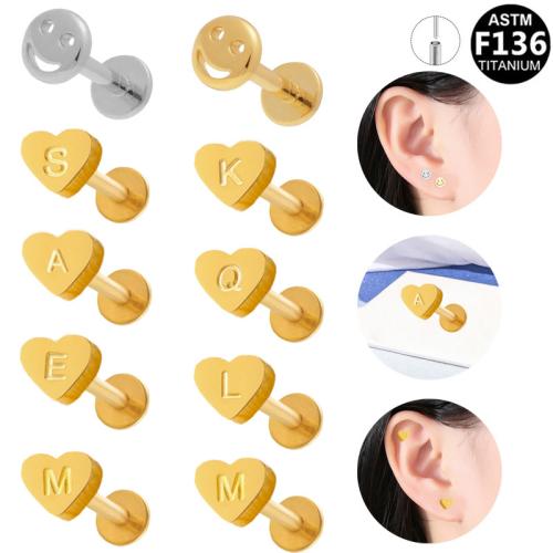 Alliage de titane piercing oreille, Placage, unisexe & styles différents pour le choix, 8mm Vendu par lot