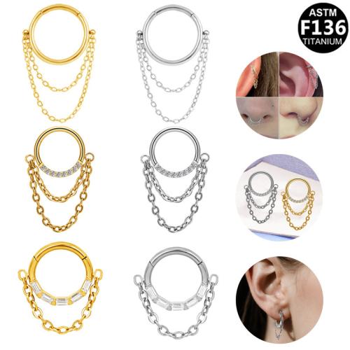 Alliage de titane Bijoux de Piercing de Nez, Placage, unisexe & styles différents pour le choix & avec zircone cubique Vendu par lot