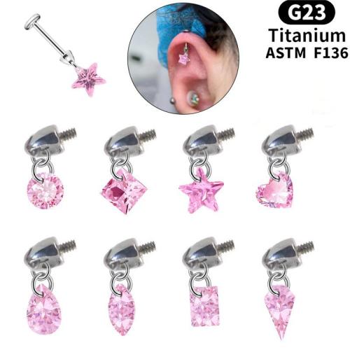 Alliage de titane Piercing boucle d'oreille résultats, DIY & unisexe & styles différents pour le choix & avec zircone cubique, Vendu par PC