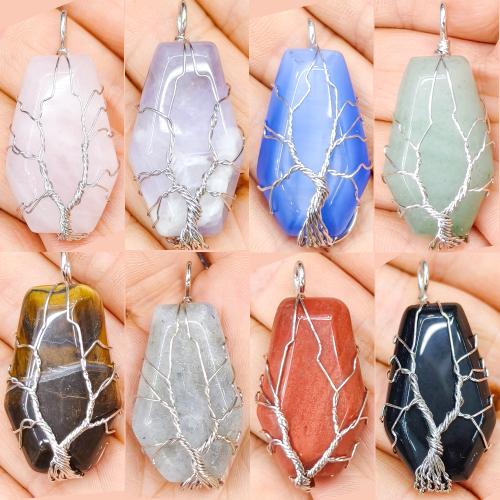 Gemstone Jewelry Pendant, gold color plated, DIY 