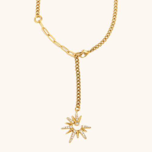 ステンレス鋼のジュエリーネックレス, 304ステンレススチール, 18Kゴールドメッキ, ファッションジュエリー & 女性用 & ライン石のある, 売り手 パソコン