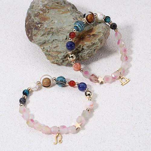 Bracelets en pierres précieuses, Acier inoxydable 304, avec pierre gemme, bijoux de mode, plus de couleurs à choisir, 6-8mm cm, Vendu par brin