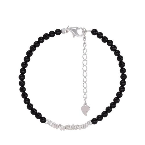 Lampwork Bracelets, with Glass, plated, fashion jewelry, mixed colors, 4mm cm 