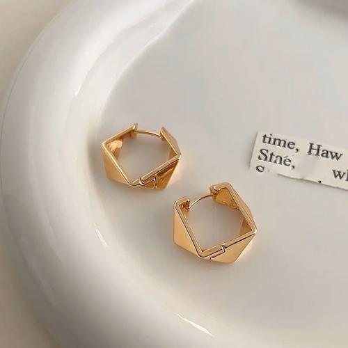 Latón Huggie pendiente del aro, metal, chapado, Joyería, más colores para la opción, 1.88x1.73mm, Vendido por Par