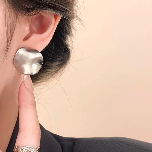 Латуни Стад Серьги, Латунь, Другое покрытие, ювелирные изделия моды, серебряный продается Пара