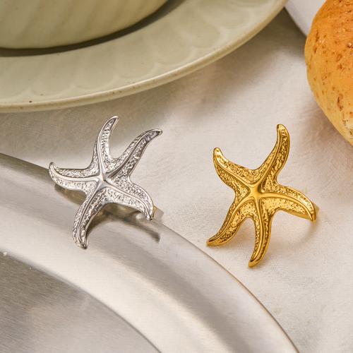 Bague en acier inoxydable, Acier inoxydable 304, étoile de mer, Placage sous vide, bijoux de mode & pour femme, plus de couleurs à choisir, Vendu par PC