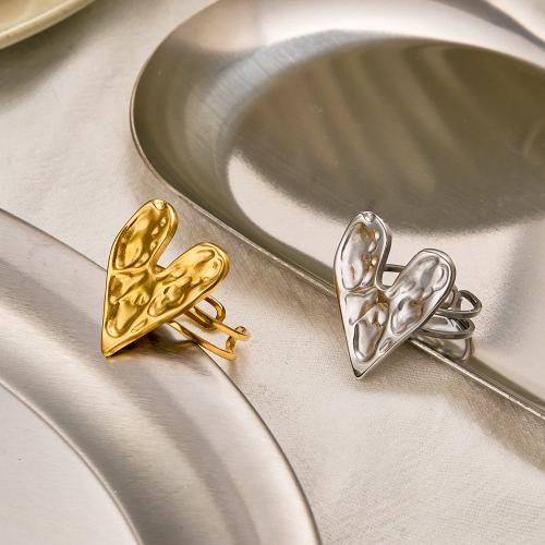 Bague en acier inoxydable, Acier inoxydable 304, coeur, Placage, bijoux de mode & pour femme & creux, plus de couleurs à choisir, Vendu par PC