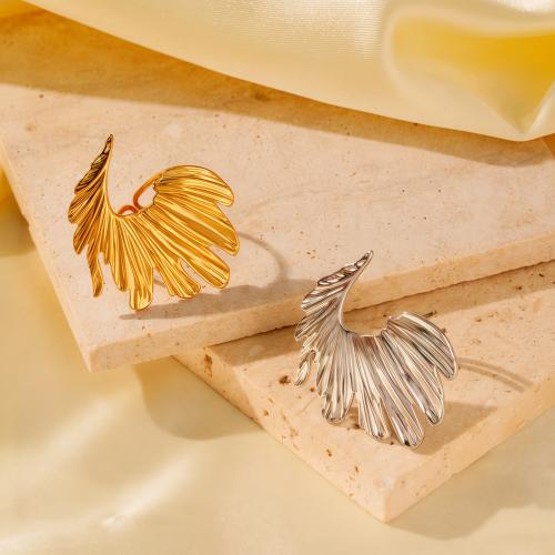 Bague en acier inoxydable, Acier inoxydable 304, forme d'aile, Placage sous vide, bijoux de mode & pour femme, plus de couleurs à choisir, Vendu par PC
