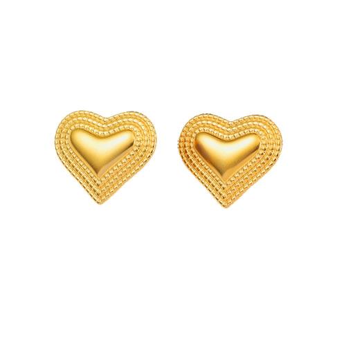 Boucle en acier inoxydable, Acier inoxydable 304, coeur, Placage, bijoux de mode & pour femme, plus de couleurs à choisir, Vendu par paire
