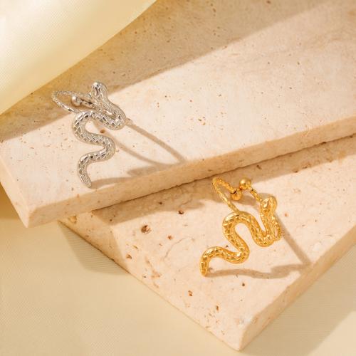 Bague en acier inoxydable, Acier inoxydable 304, serpent, Placage sous vide, bijoux de mode & pour femme, plus de couleurs à choisir, Vendu par PC