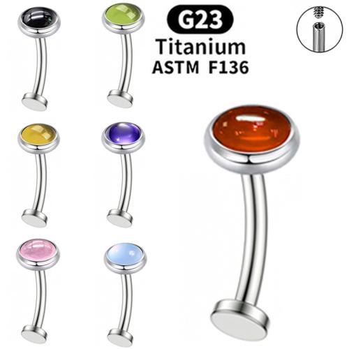 Titanium Alloy Belly Ring, Unisex & with cubic zirconia 