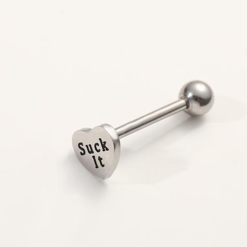 Acier titane anneau de langue, poli, unisexe & styles différents pour le choix, Vendu par PC